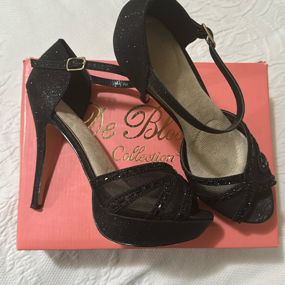 Platform Black, The Blossom. Gala, prom, Sexy Shoes.